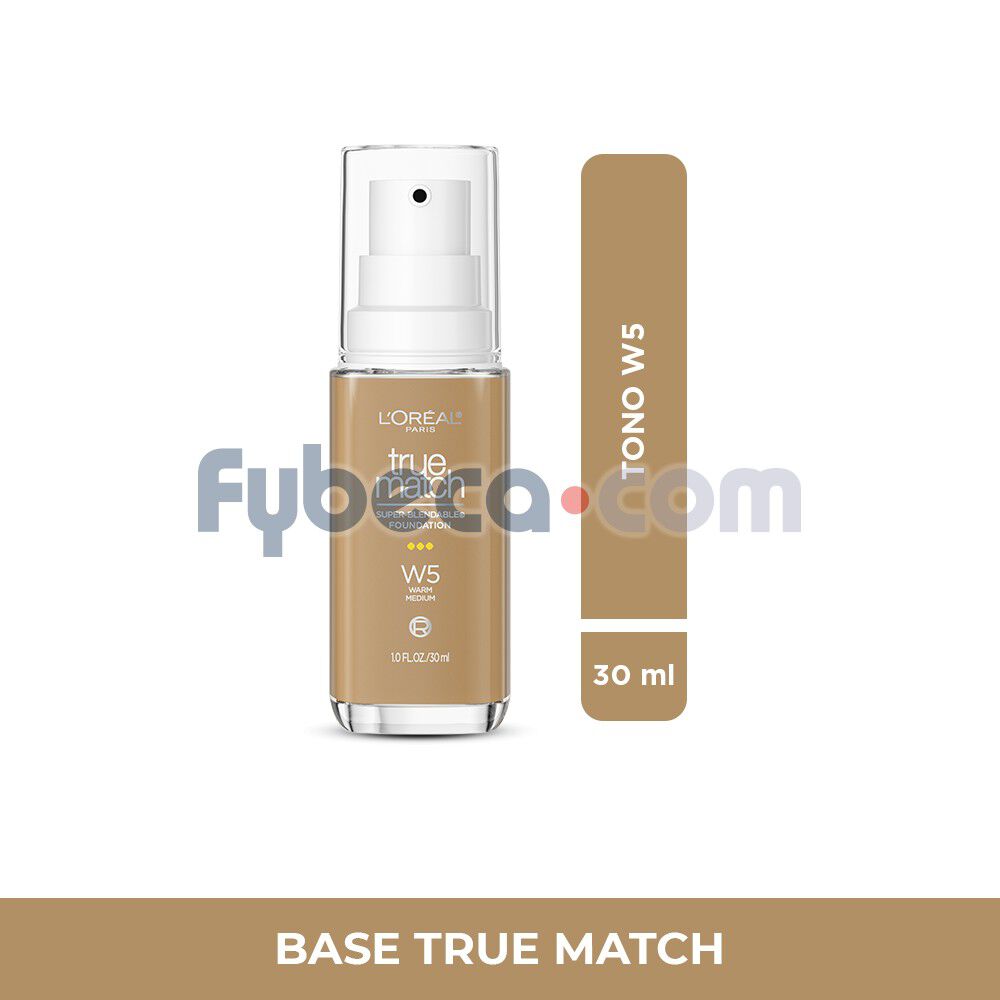 L'Or&eacute;al-True-Match-Base-L&iacute;quida-Tono-Warm-Medium-W5/1-imagen