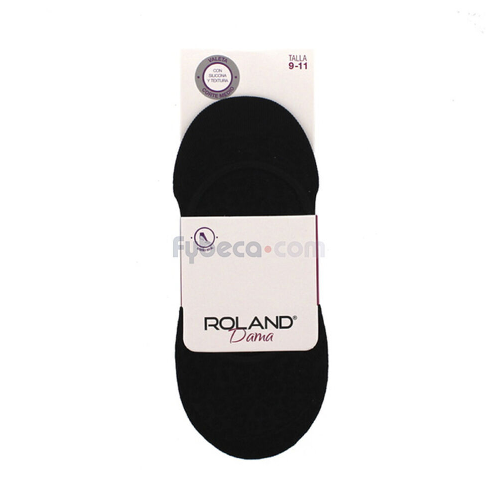 Medias-Valeta-Dama-Roland-Corte-Medio-Con-Silicon-Negra-Unidad-imagen