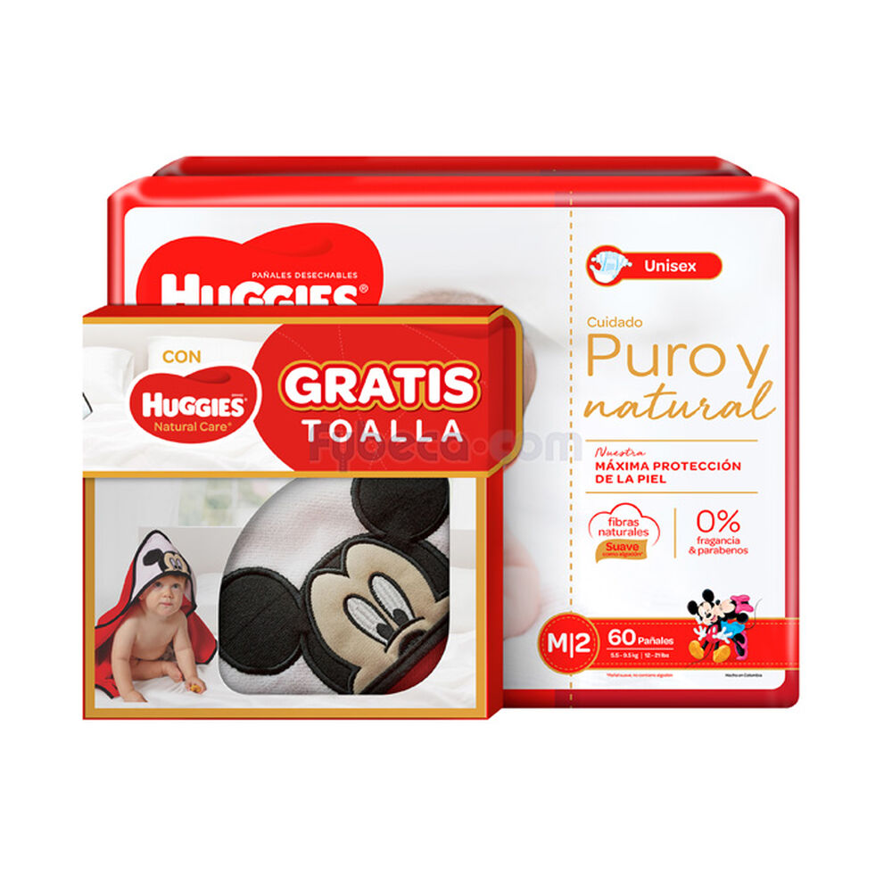 Pañales-+-Toalla-Huggies-Natural-Care-M-Paquete-imagen