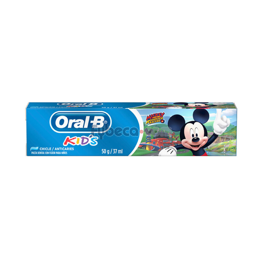 Pasta-Dental-Anticaries-Oral-B-Kids-Mickey-Chicle-50-G-Tubo-imagen