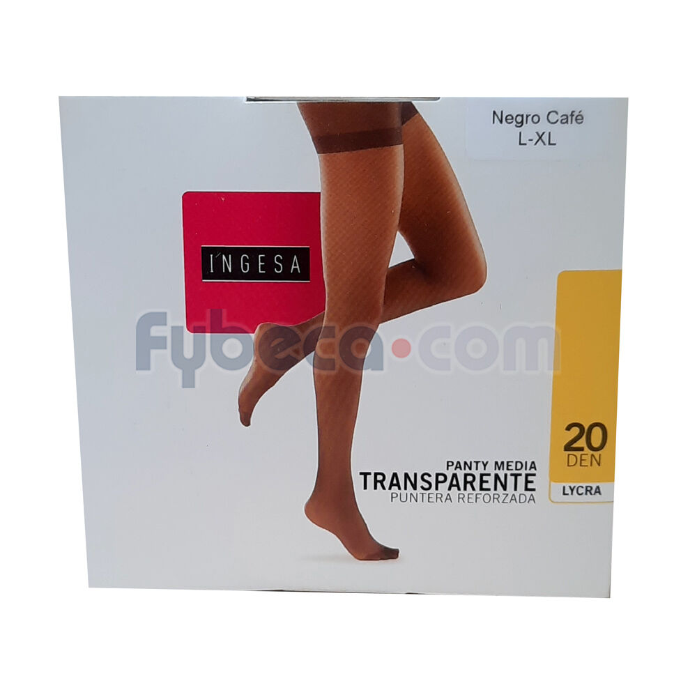 Panty-Media-Transparente-20-Denier-Negro-Café-L-XL-Unidad-imagen