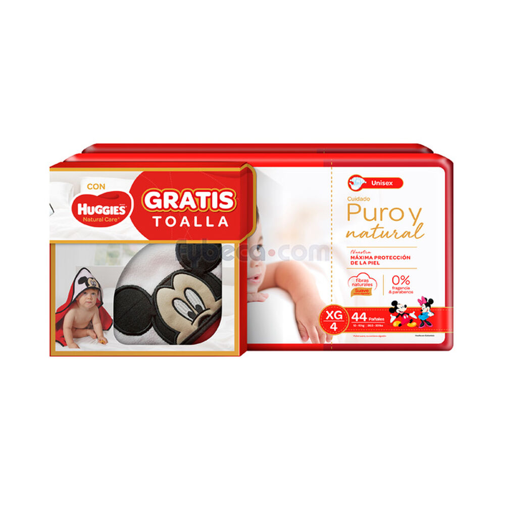 Pañales-+-Toalla-Huggies-Natural-Care-Xg-Paquete-imagen