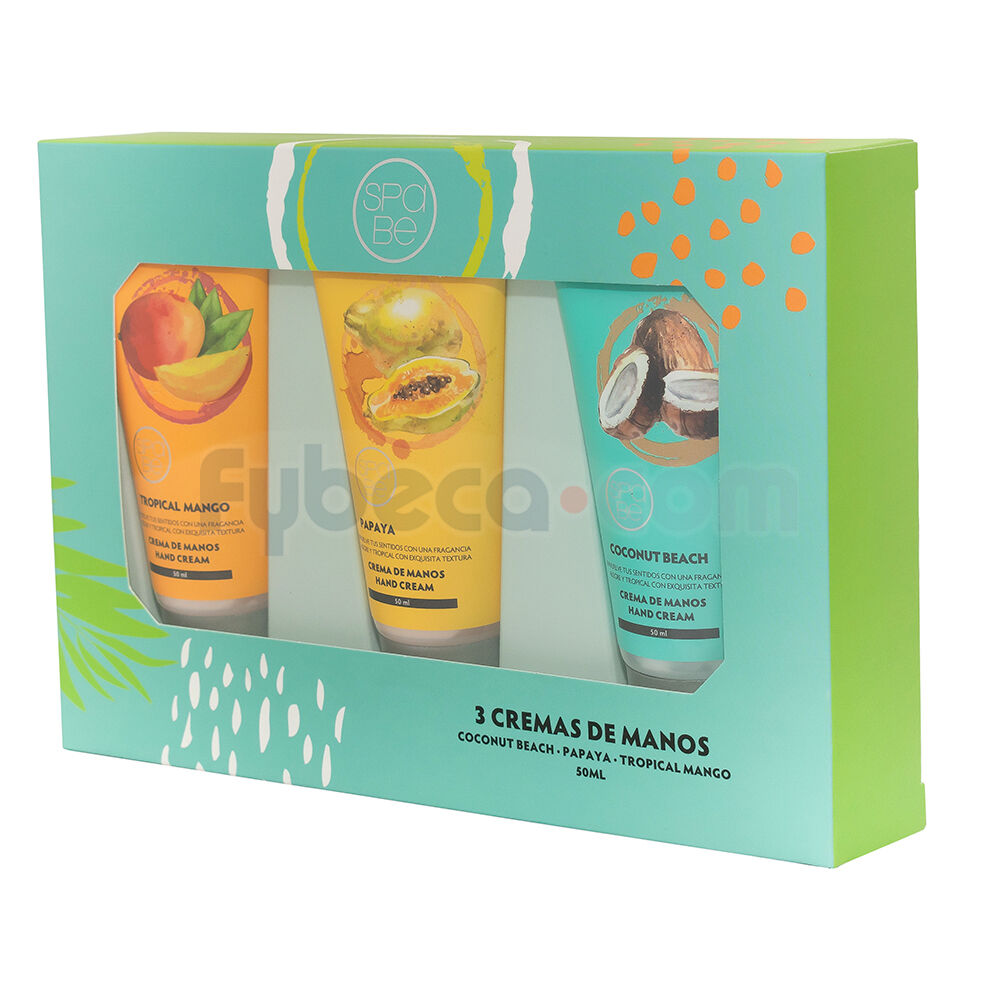Crema-Hidratante-de-Manos-Spa-Be-Coco-Papaya-Mango-50-Ml-Paquete-imagen
