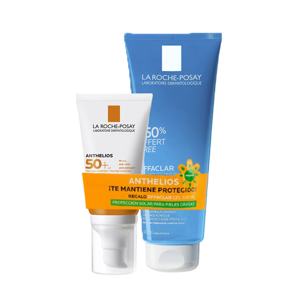 Protector-Solar-Anthelios-Anti-Brillo-+-Gel-Limpiador-Facial-Effaclar-50-Ml-/-300-Ml-Paquete-imagen