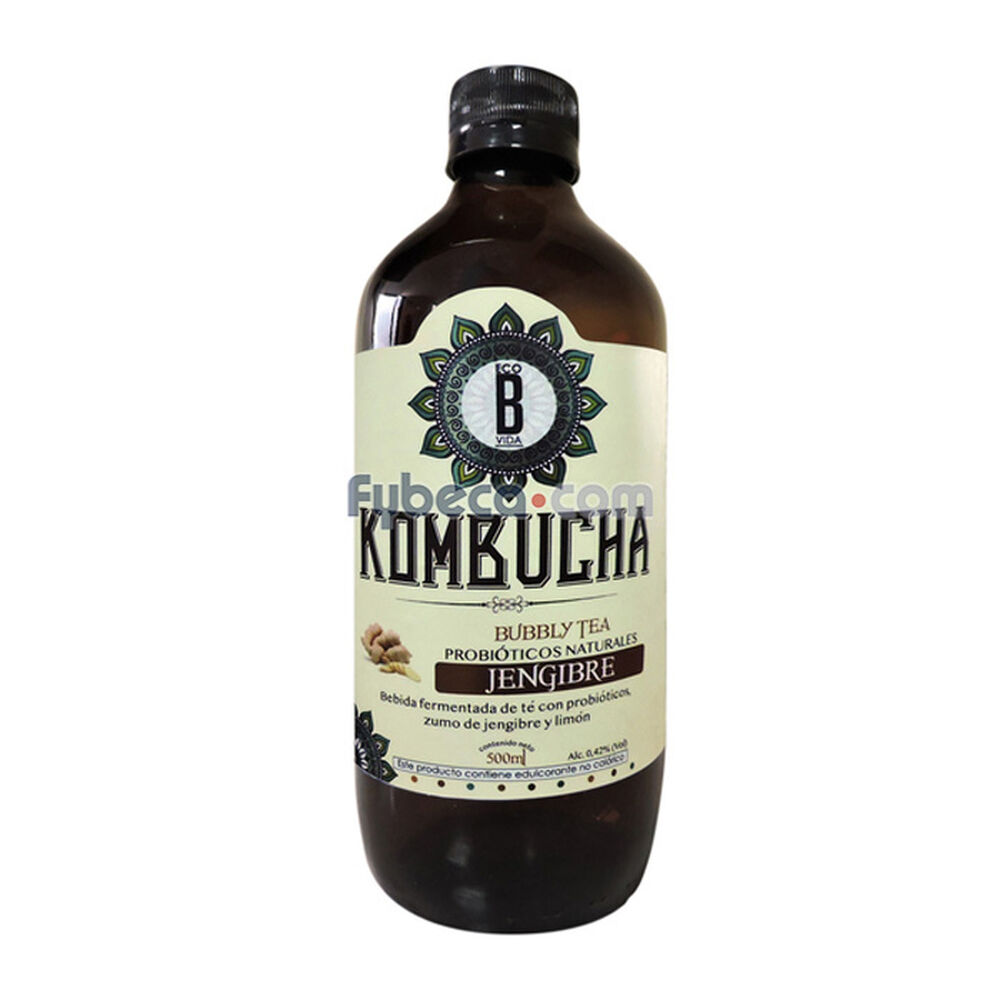 Bebida-Kombucha-Bvida-Jengibre-Y-Limón-500-Ml-Botella-imagen