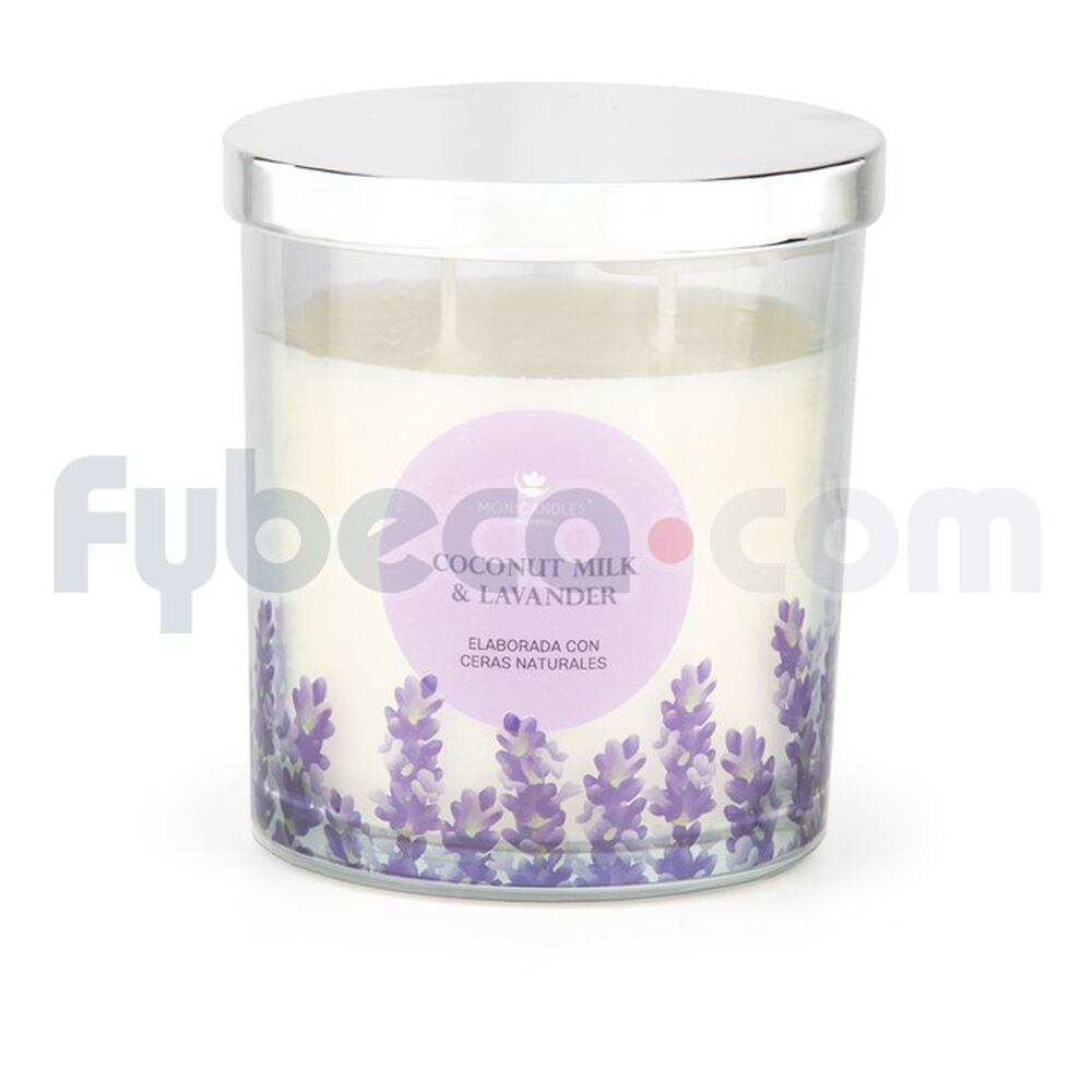 Monicandles-Vela-Envase-Tapa-Plateada-241G-Coconut-Milk-&-Lavander-imagen