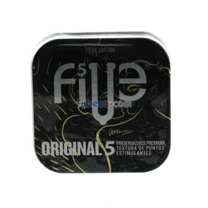 Preservativos-Five-Original-5-Textura-De-Puntos-Metal-Box-imagen