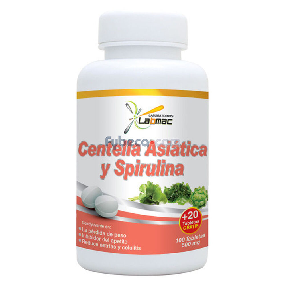 Centella-Asiatica-&-Spirulina-Tabletas-500Mg-F/100-Suelta-imagen