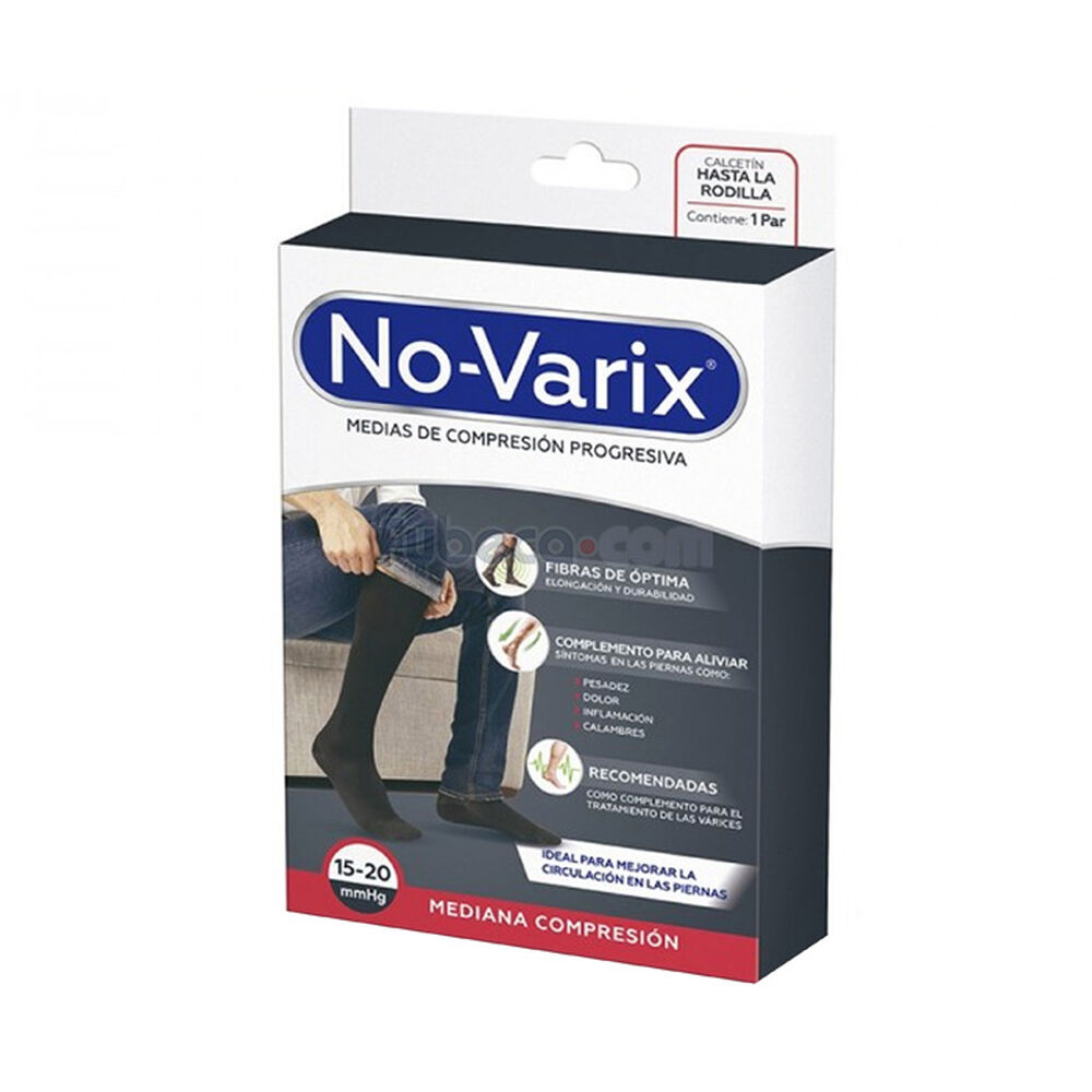 Medias De Compresión Mediana Compresión 15-20 Mmhg Hombre Hasta La Rodilla  Talla M 30.5x48 Cm Unidad