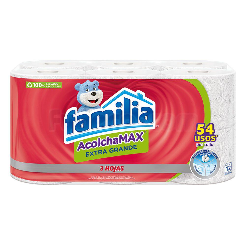 Papel Higiénico Familia Extra Grande 12 Rollos Paquete