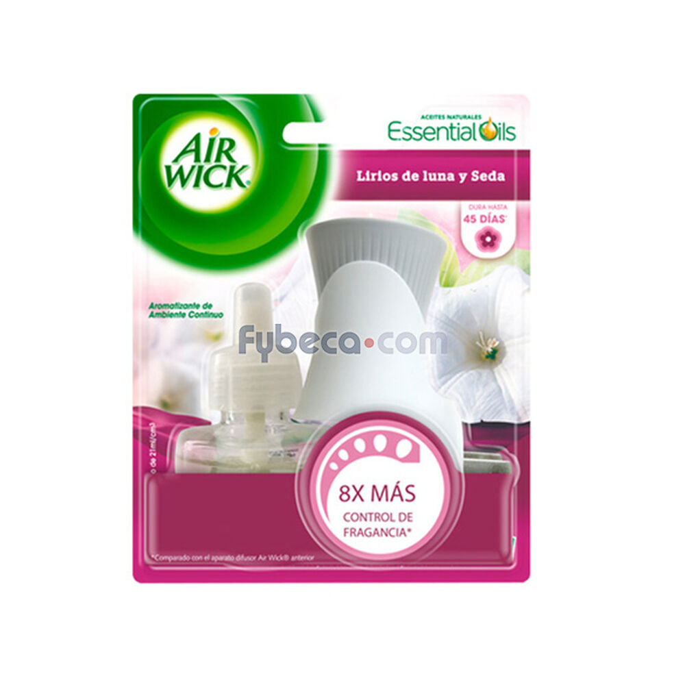 Ambientador-Airwick-Esentials-Oils-Lirios-De-Luna-Y-Seda-+-Aparato-Paquete-imagen