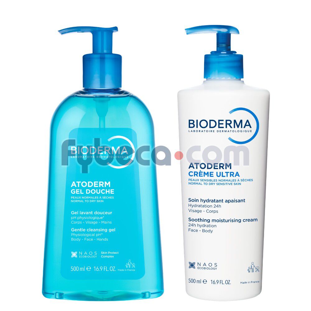 Pack-Atoderm-Gel-Douche-500-ml-+-Atoderm-Cr&egrave;me-Ultra-500-ml-imagen