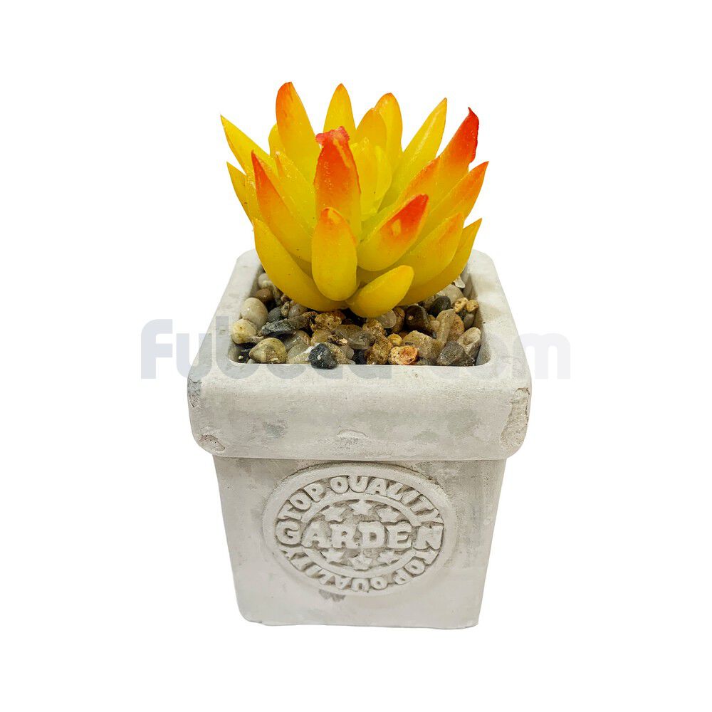 Planta-Artificial-con-Maceta-de-Cemento-Decorativa-en-Tonos-Amarillos-10.5x10x30-Cm-Unidad-imagen