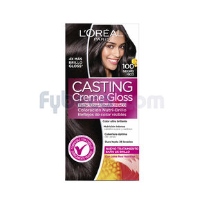 Tinte-Casting-L'Oreal-Paris-Creme-Gloss-100-Negro-Rico-Unidad-imagen