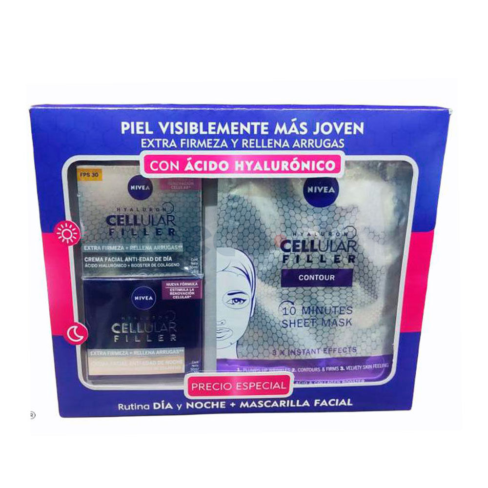 Rutina-D&iacute;a-Y-Noche-+-Mascarilla-Facial-Nivea-Cellular-Filler-Paquete-imagen