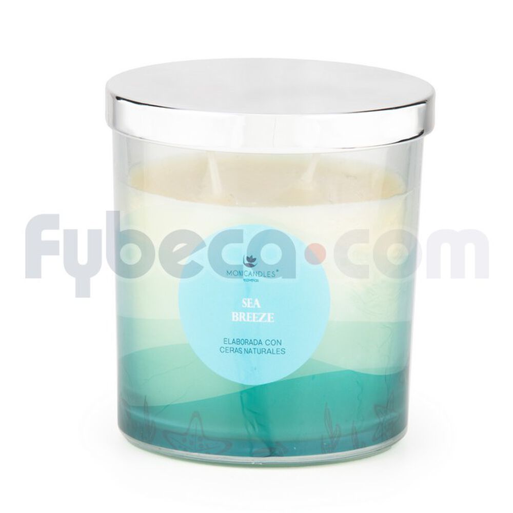 Monicandles-Vela-Envase-Tapa-Plateada-241G-Sea-Breeze-imagen
