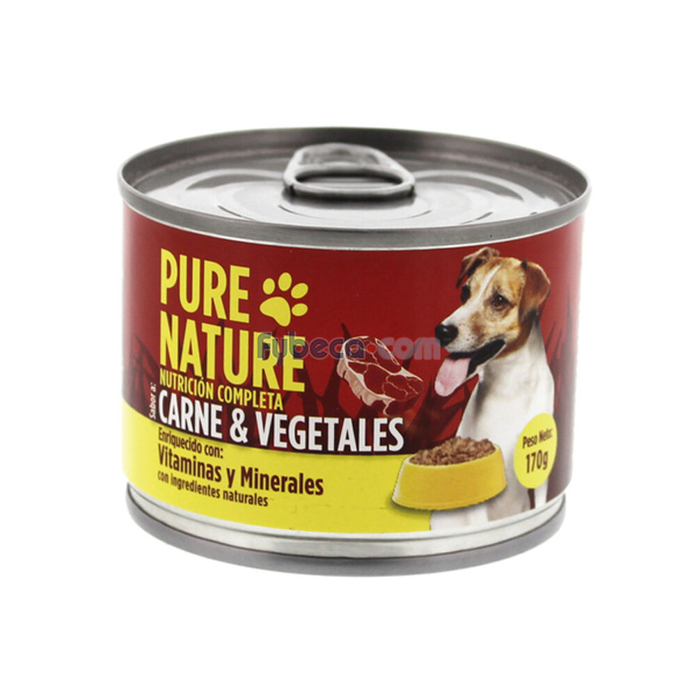 Alimento-Para-Perros-Pure-Nature-Sabor-Carne-Y-Vegetales-170-G-Lata-imagen