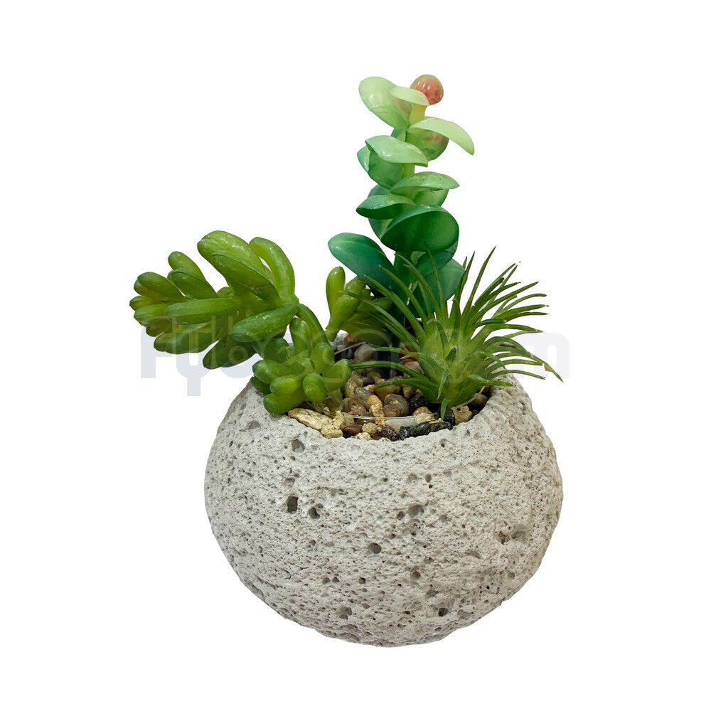 Planta-Artificial-con-Maceta-Decorativa-de-Cemento-10.5x10x37-Cm-Unidad-imagen