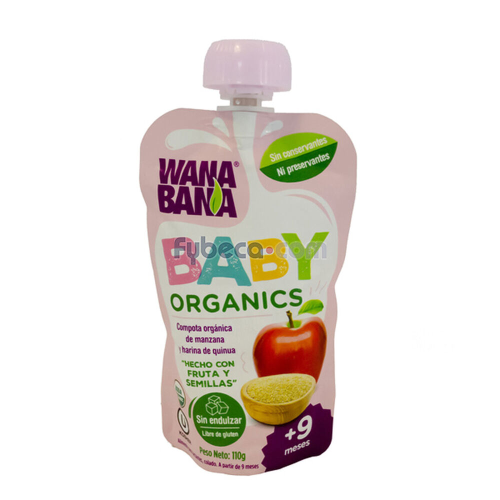 Compota-Wanabana-Baby-Orgánica-Manzana-&-Harina-De-Quinua-110-G-Unidad-imagen