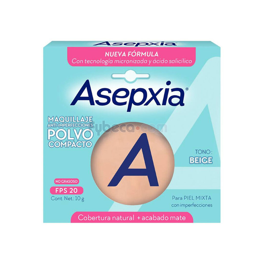 Polvo Compacto Asepxia Beige Mediano Unidad | Fybeca