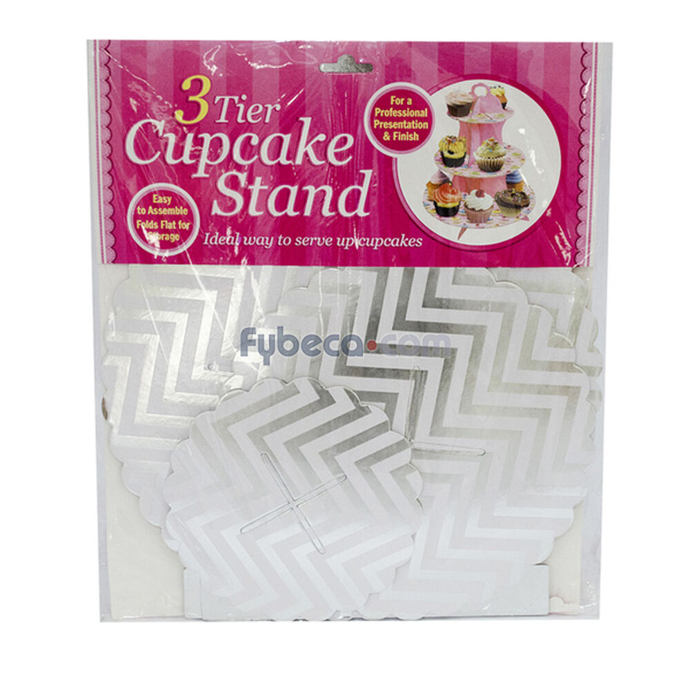 Stand-De-Cupcake-Cartón-Plata-Paquete-imagen