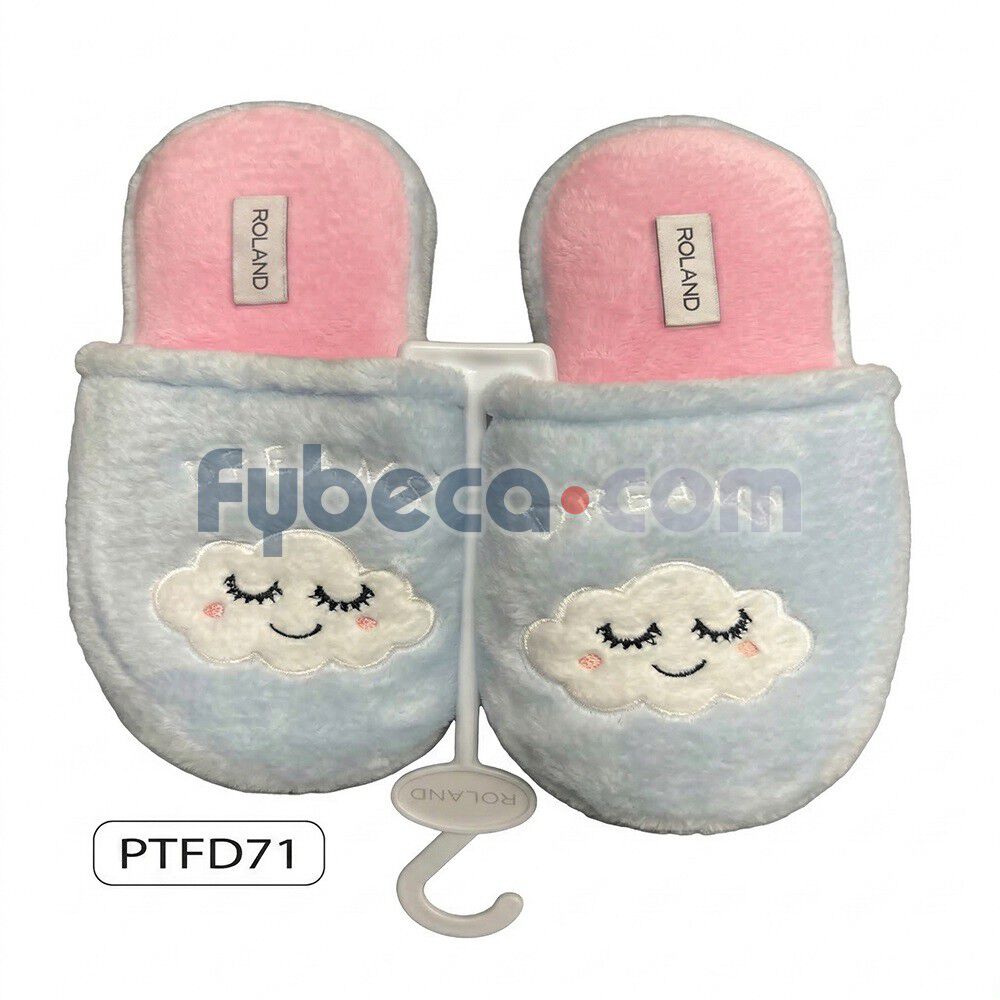 Pantufla-Dama-Planta-De-Eva--Celeste-Nubes-T-36-imagen