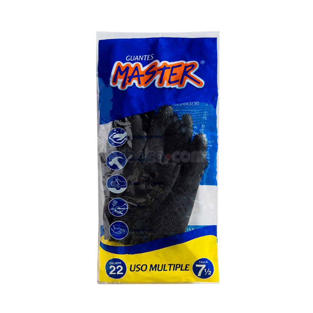 Guantes-Master-Color-Negro-Uso-Múltiple-Talla-7-Medio-Paquete-imagen