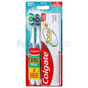 Set-De-Cepillos-Dentales-360°+pasta-Clean-Mint-2-Unidades-imagen