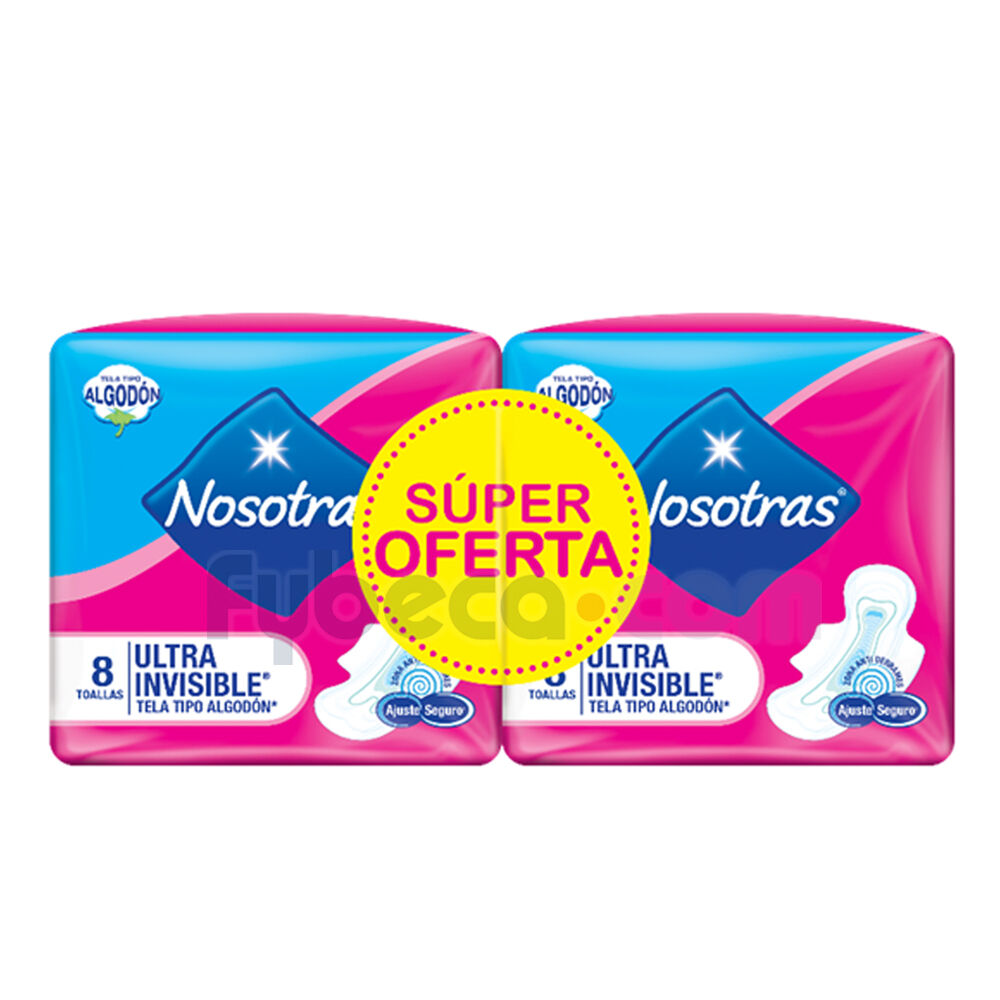 Toallas-Nosotras-Ultra-Invisible-Tela-Tipo-Algodón-Paquete-imagen
