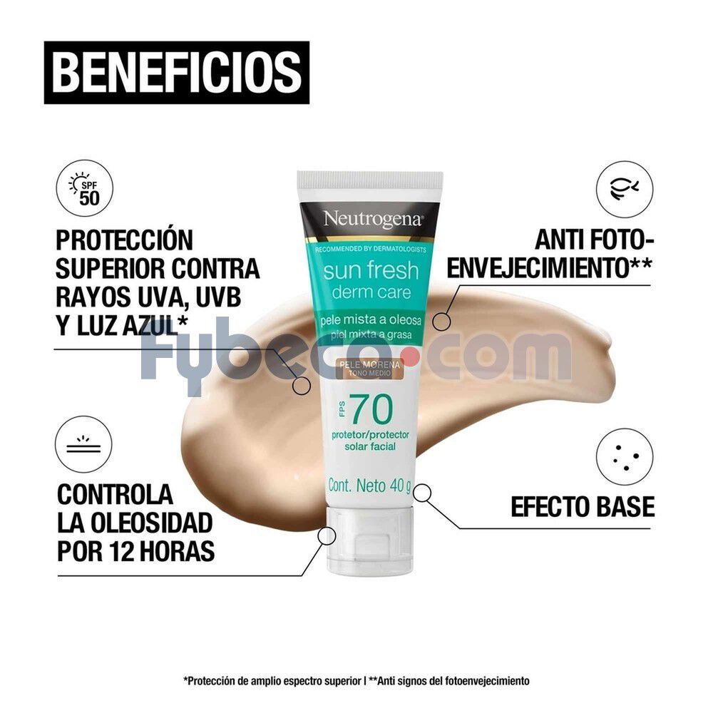 Protector-Solar-Facial-Tono-Medio-Neutrogena-Sun-fresh-Derm-Care-FPS70-40g-imagen-3