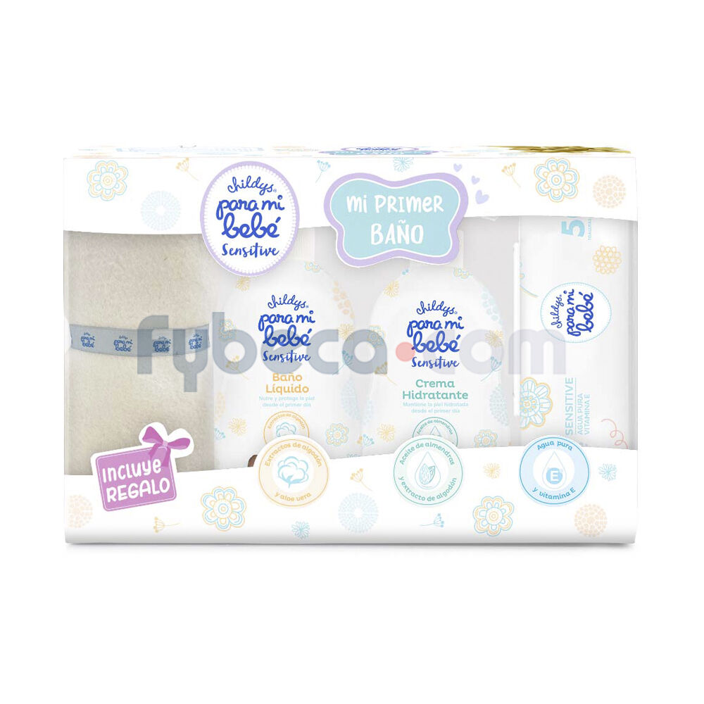 Baño-líquido-+-Crema-Hidratante-+-Pañitos-húmedos-Mi-Primer-Baño-Caja-imagen