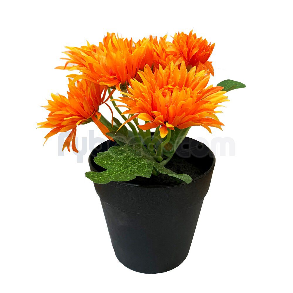 MARGARITAS-ARTIFICIALES-NARANJA-CON-MACETA-18-CM-UNIDAD-imagen