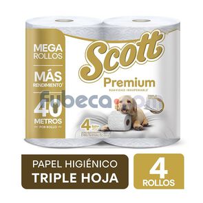 Papel-Higi&eacute;nico-Scott-Premium-Rollo-Rendidor-Triple-Hoja-6-x-4-x-400,-40-m-imagen