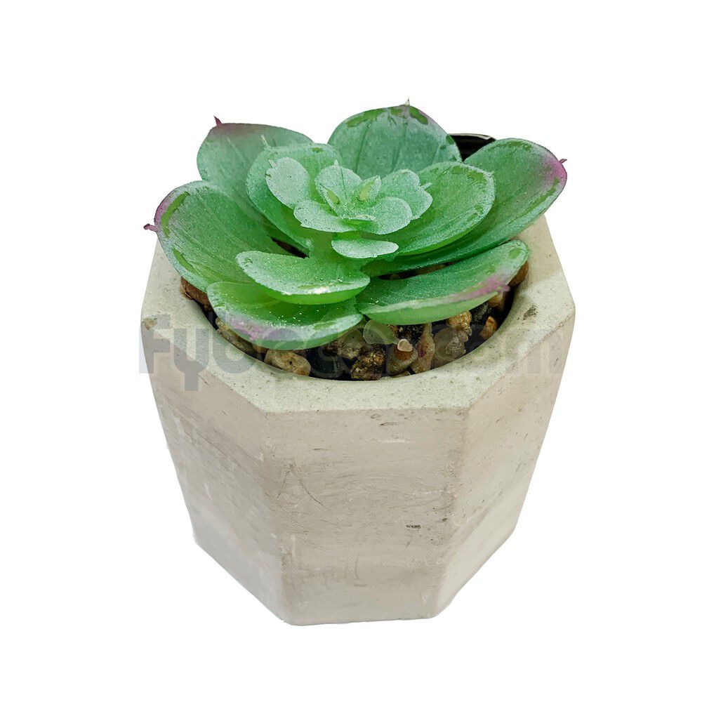 Planta-Artificial-Suculenta-Con-Maceta-de-Cemento-Decorativa-10.5x10x20-Cm-Unidad-imagen