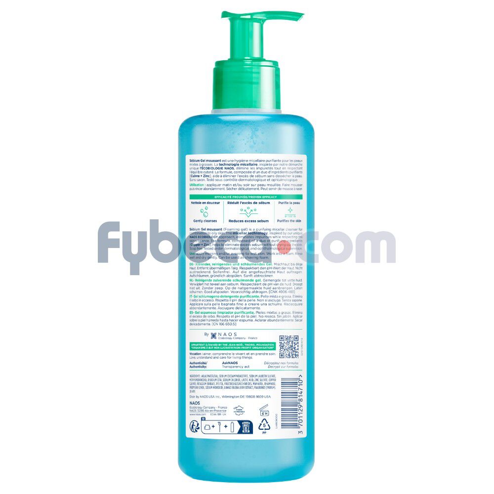 S&eacute;bium-Gel-Moussant-500ml---Gel-limpiador-piel-mixta-a-grasa-imagen-2