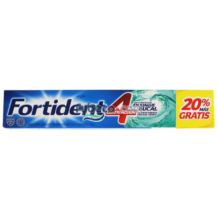 Pasta Dental Adultos Fortident Cuatriacción 70 Ml Tubo | Fybeca