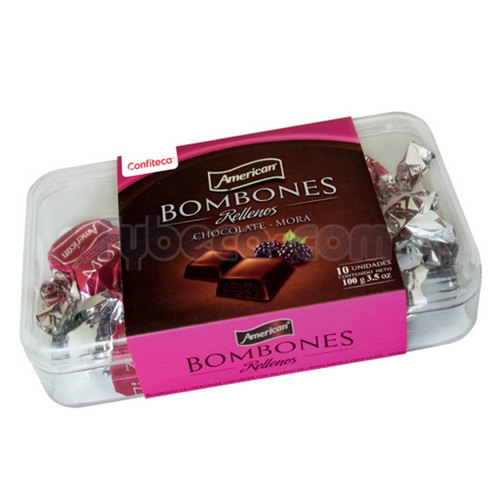Chocolate American Bombones Rellenos De Mora 100 Gr Fybeca