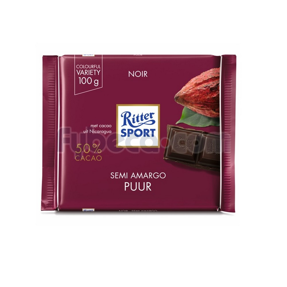Chocolate Ritter Semi Amargo Puur 100G | Fybeca