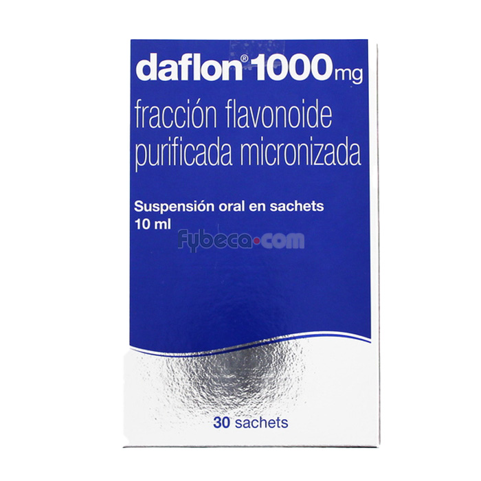 Daflon 1000 Diosmina 900mg Hesperidina 100mg - Caja de 18 sachets