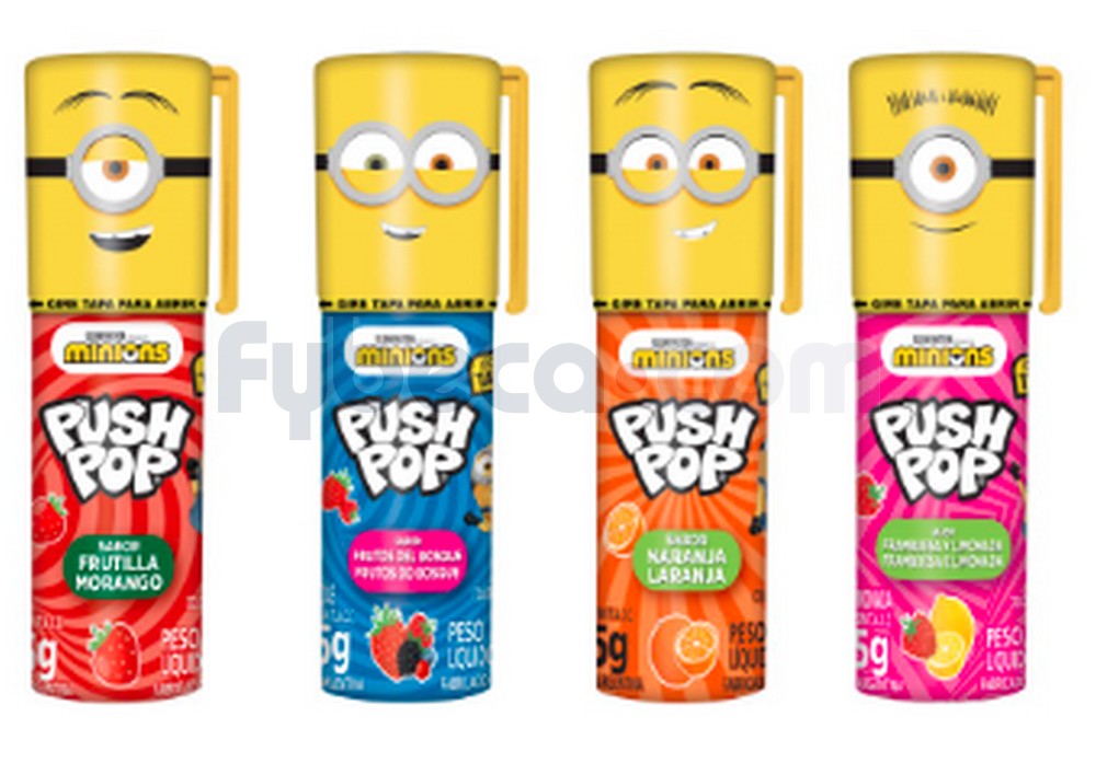 Caramelo Push Pop Minions 15 Gr C/20 Fybeca