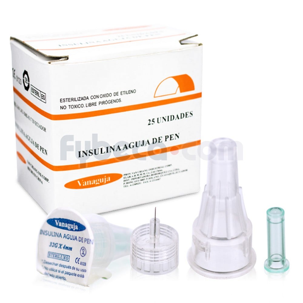 Agujas Desc. Vanaguja Insulina Pen 32G 4Mm C/25 | Fybeca
