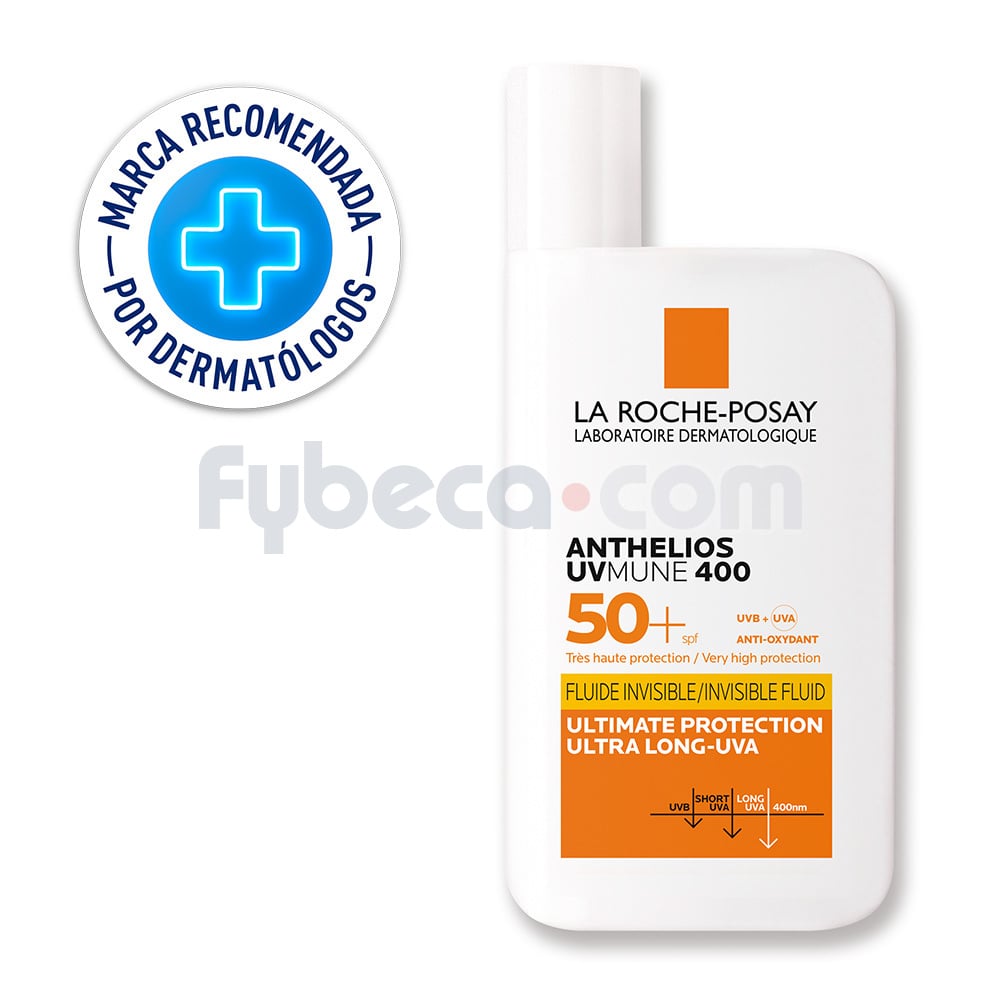 Anthelios Invisible Fluid Uvmune 400 Lsf 50+ Anthelios Uvmune 400 Invisible Fluid Spf 50+ 50 Ml Unidad | Fybeca