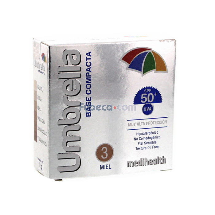Protector Solar Umbrella Base Compacta Tono 3 Miel 11 G Unidad Fybeca