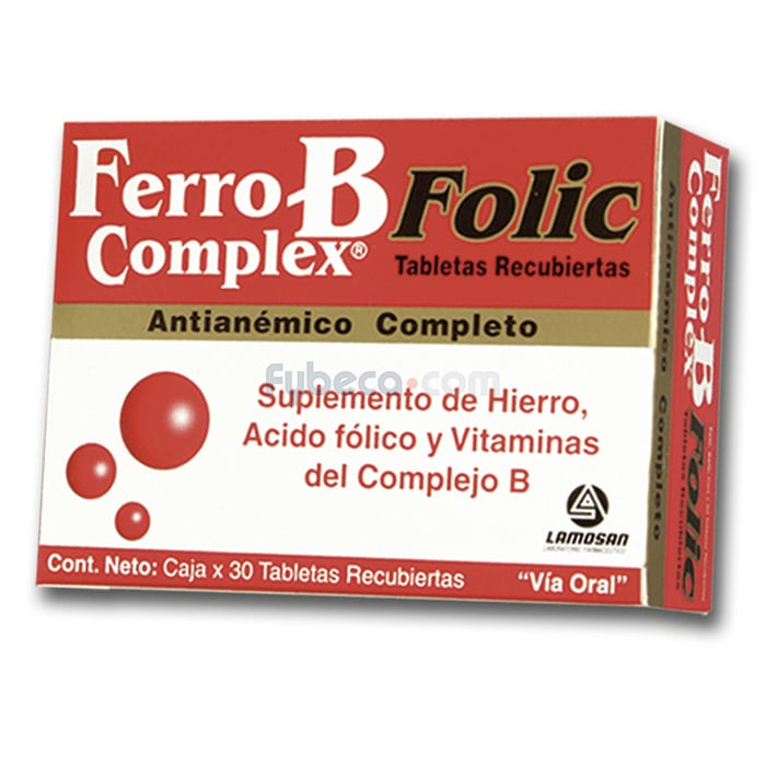 FerroB Complex Folic C/30 Tabs Suelta Fybeca
