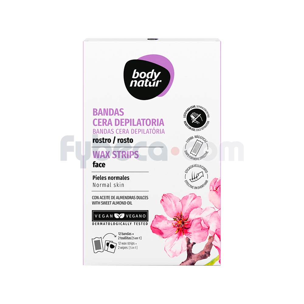 Bodynatur Bandascera Depilatoria Facial Pielesnormalesx12 Fybeca - Main Image