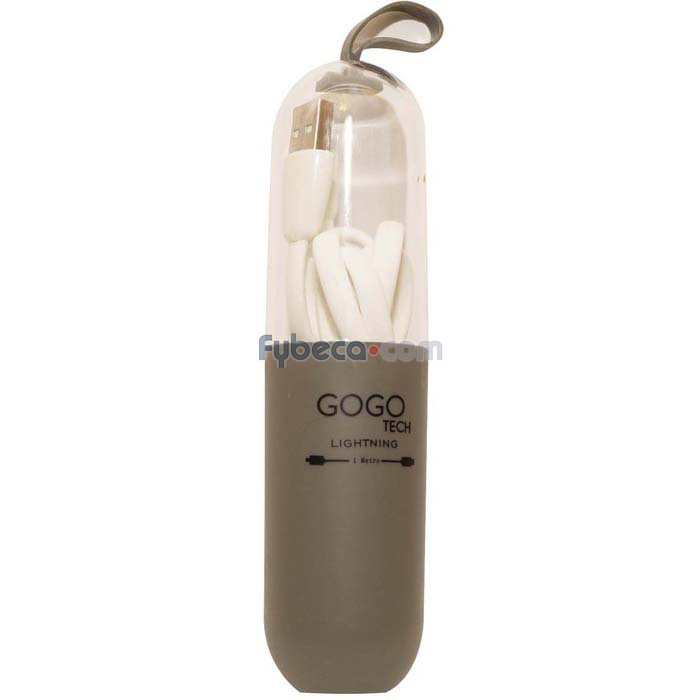 Cable Gogotech Lightning Blanco 1 M Unidad Fybeca