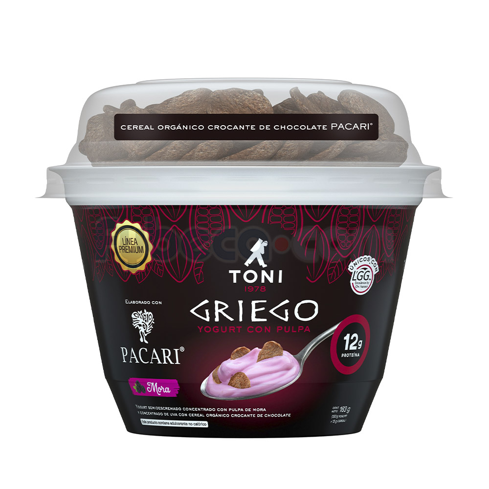 Yogurt Griego Toni De Mora Con Cereal Chocolate Pacari 163 G Unidad Fybeca