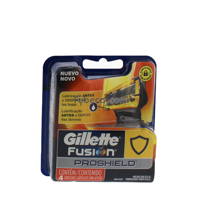 Repuestos Afeitadora Gillette Fusión Proshield 4 Unidades | Fybeca