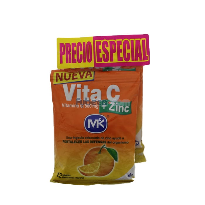 Vita C + Zinc Naranja 500 Mg Paquete Fybeca