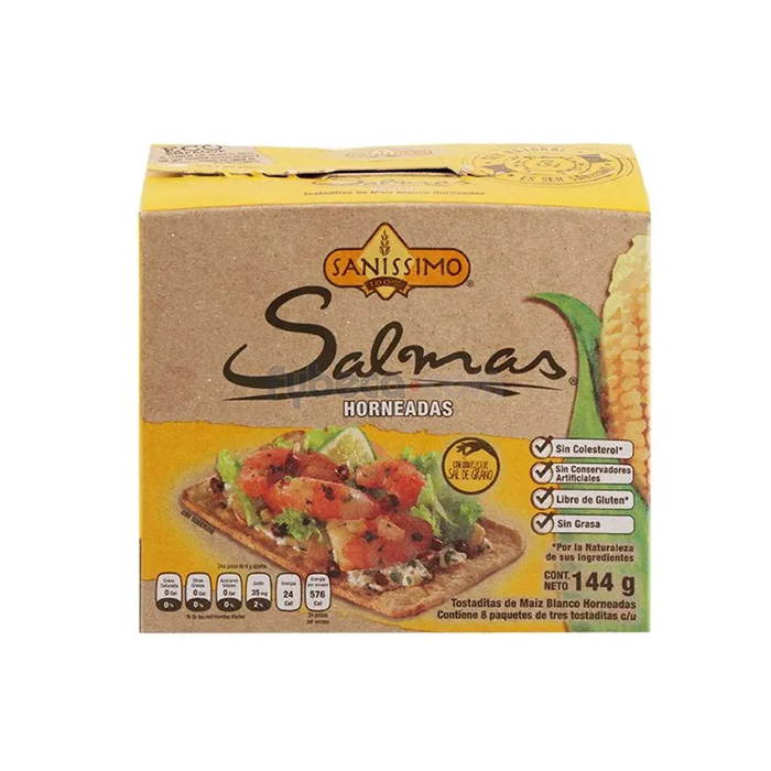 Tostadas Salmas Horneadas Sanissimo Maíz 144 G Caja Fybeca